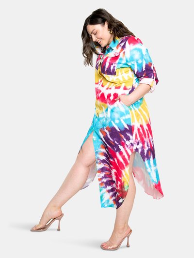 Buxom Couture Tie-Dye Shirt Dress product