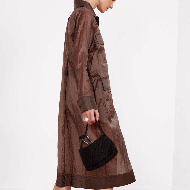 Caalo 2 Length Utility Jacket In Brown