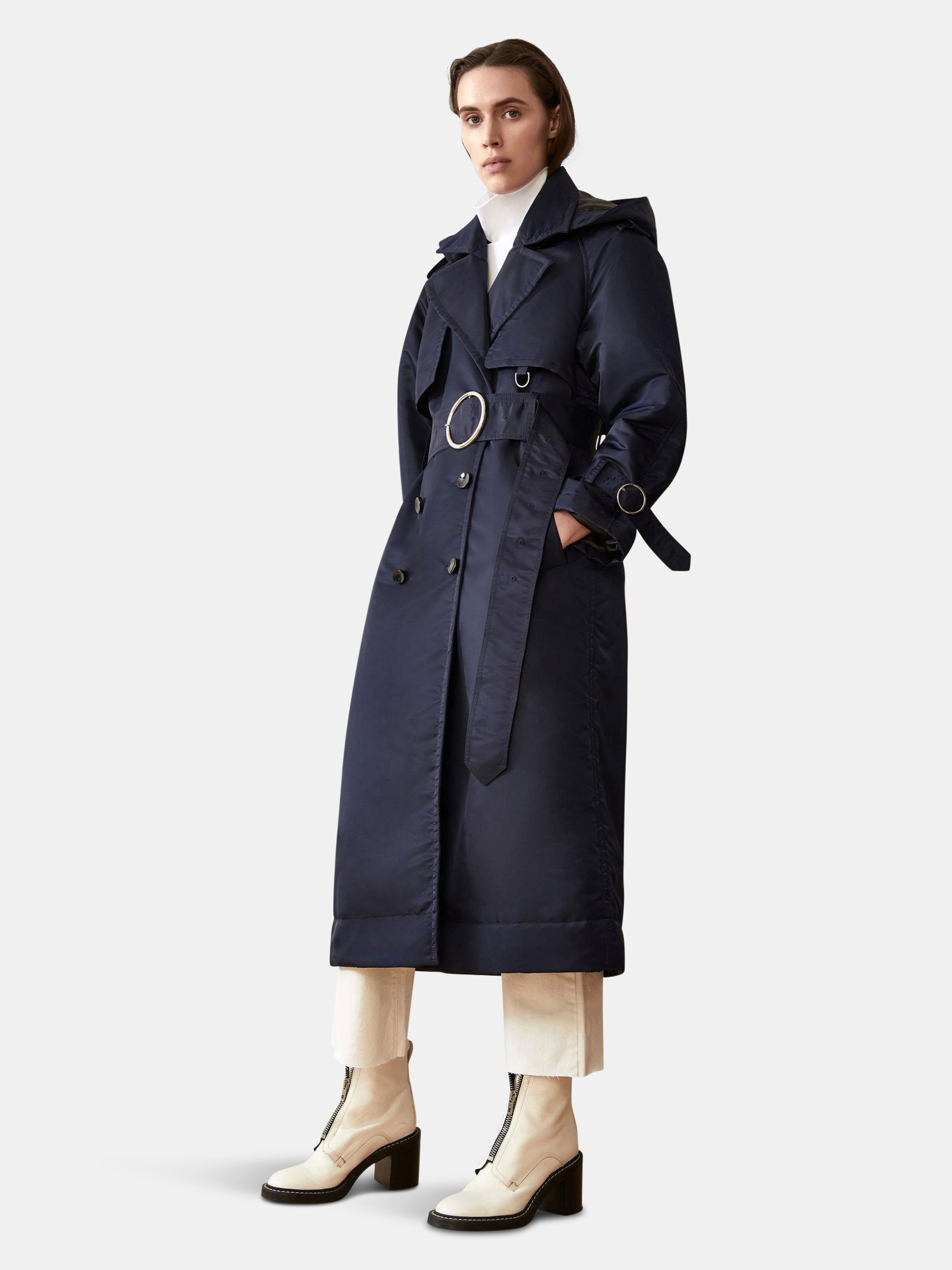 CAALO CAALO SUSTAINABLE DOWN FILLED SATIN TRENCH