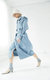 Sustainable Water Resistant Hooded Trench Coat - Blue