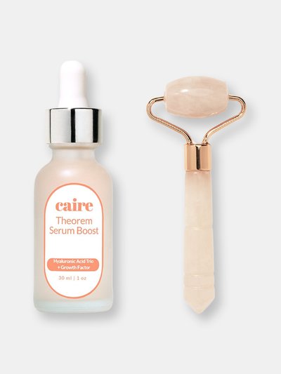 Caire Beauty Face Ritual Rose Quartz Roller + Theorem Serum Boost Set (30 Day Supply) product