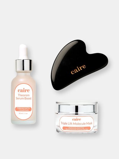 Caire Beauty Facial Boost Duo Set | Serum + Mask (30 Day Supply) & Gua Sha product