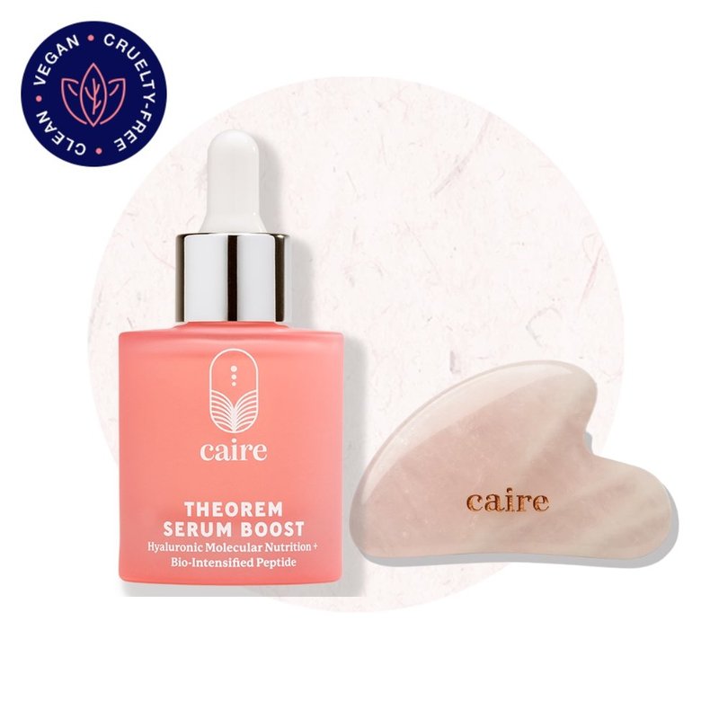 Caire Beauty Facial Boost Gua Sha | Serum (30 Day Supply) & Gua Sha In Pink