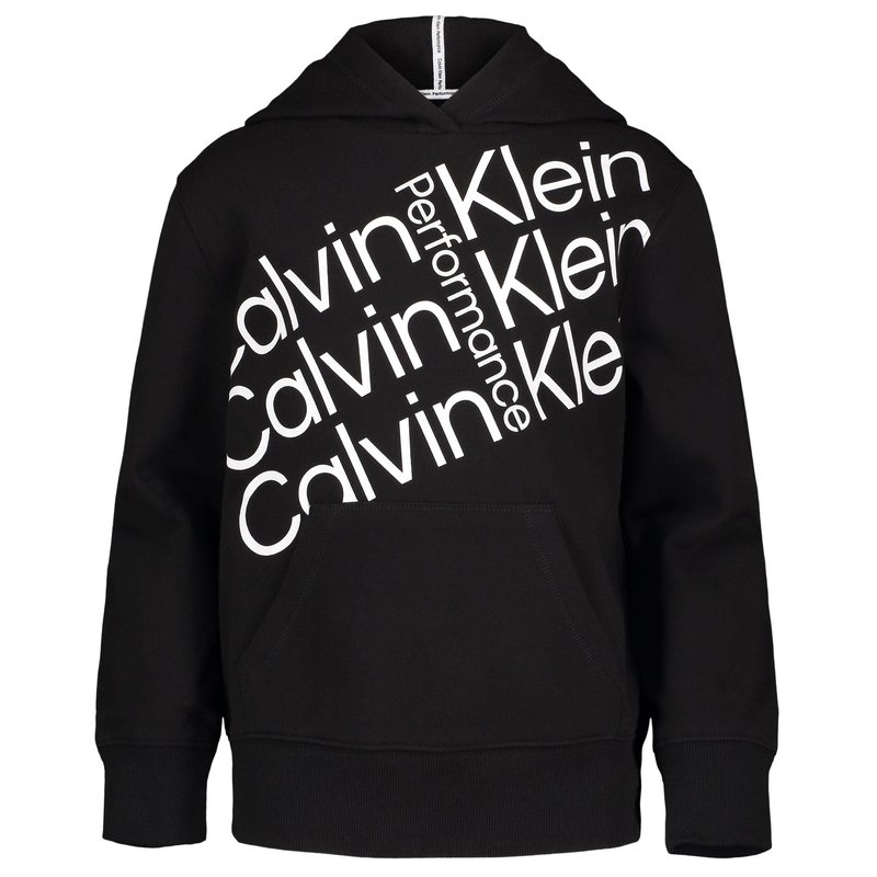 Calvin Klein Kids' Big Girl's Fresh Tilt Logo Hoodie In Black