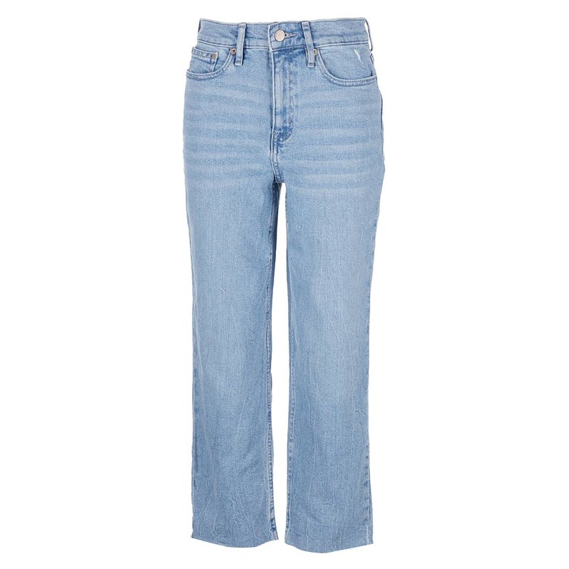 Shop Calvin Klein Jeans Est.1978 High Rise Straight Crop Jeans In Blue