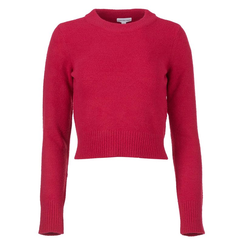 Calvin Klein Jeans Est.1978 Women's Plush Long Sleeve Crew Tee In Red