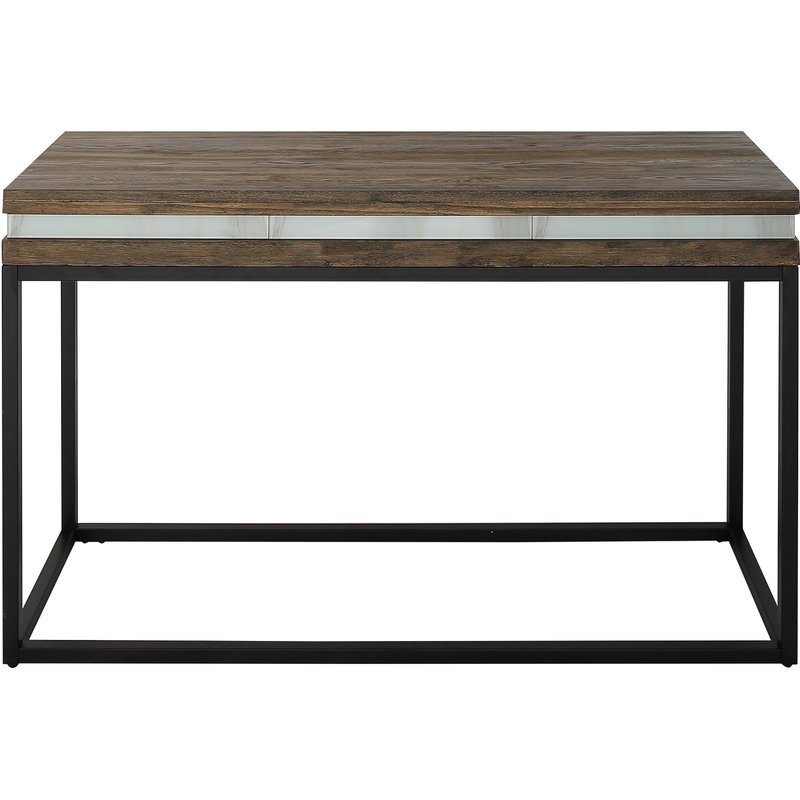 Camden Isle Bailey 47.2 In. Brown Rectangle Glass Console Table