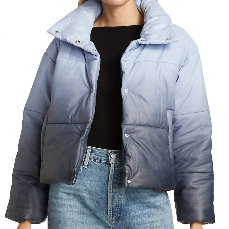 Cami Nyc Cecilia Vegan Leather Coat In Alpine Ombre In Blue