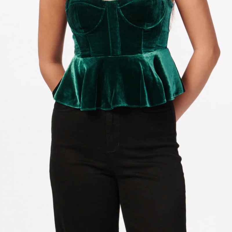 Shop Cami Nyc Colette Bustier Top In Green