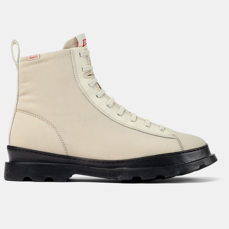 Camper Brutus Organic Canvas Ankle Boot In Cream