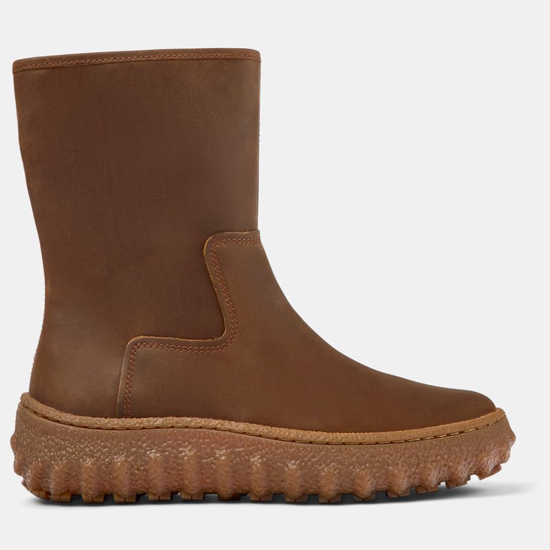 Camper Ankle Boots Ground In Brown