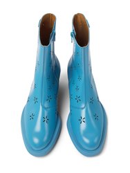 Bonnie Blue Leather Boots For Women - Medium Blue