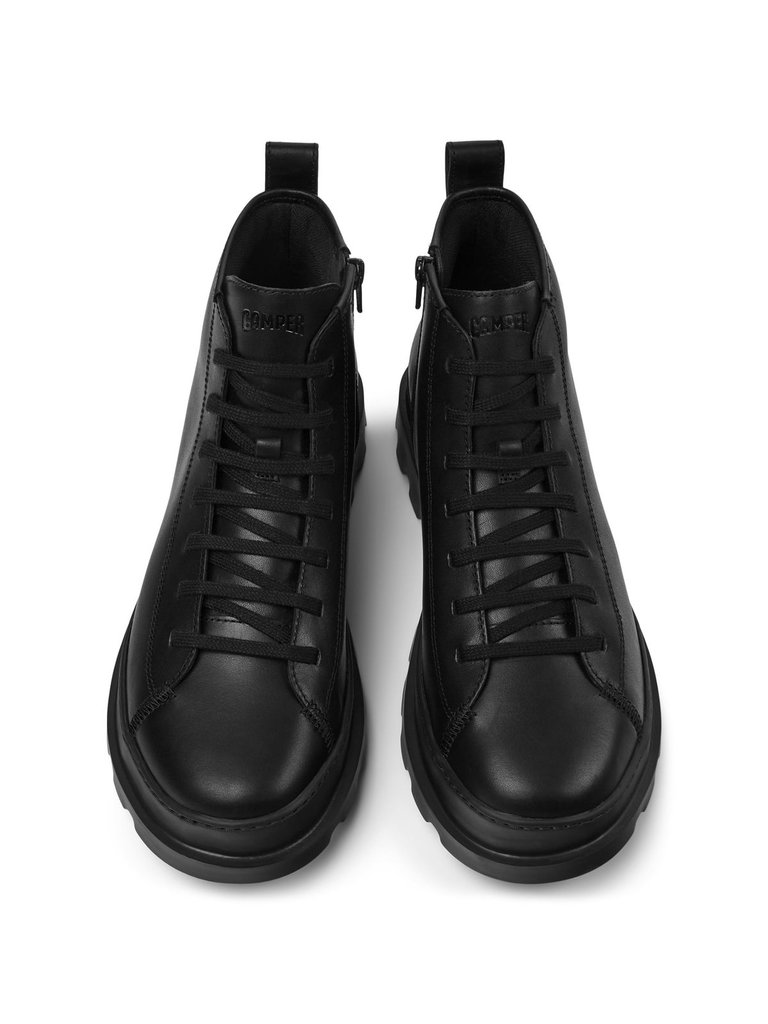 Men Brutus Ankle Boots - Black Leather - Black