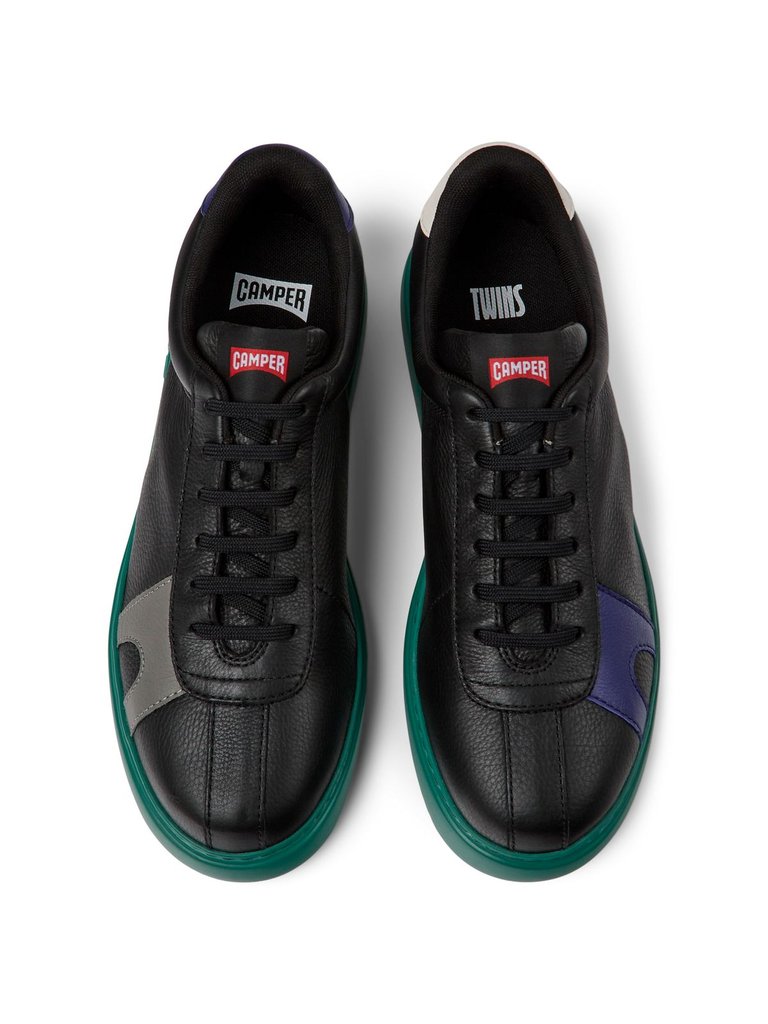 Sneakers Men Camper Twins- Black Leather - Black