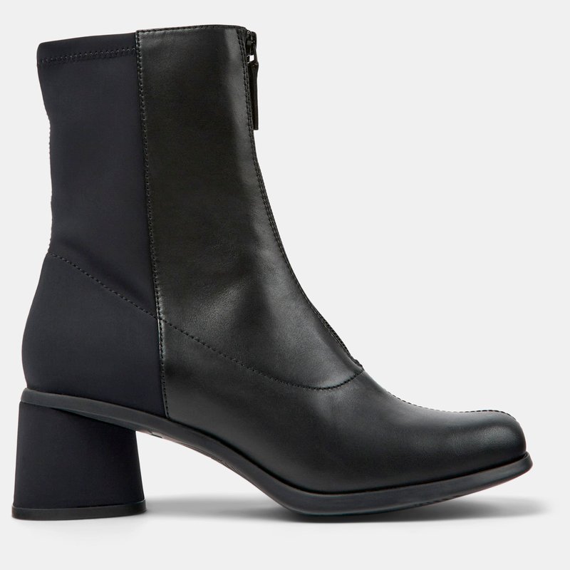 Camper Womens Ankle Boots Kiara With Front Zip In Black