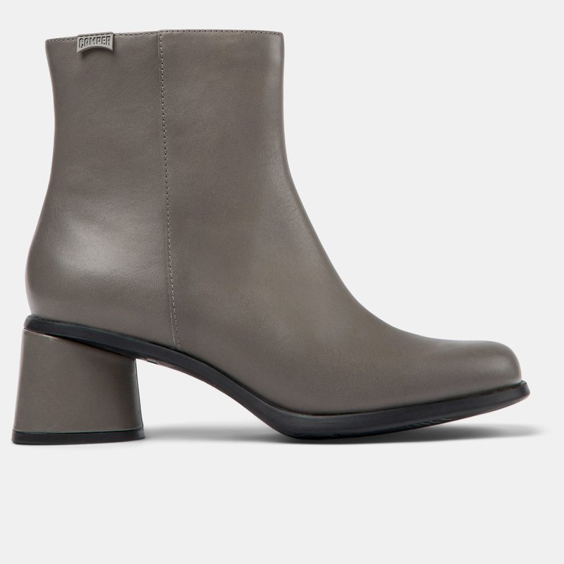 Camper Womens Ankle Boots Kiara With Side Zip In Grey