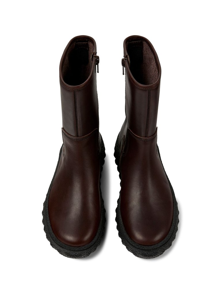 Women's Ground Ankle Boots - Dark Brown - Brown