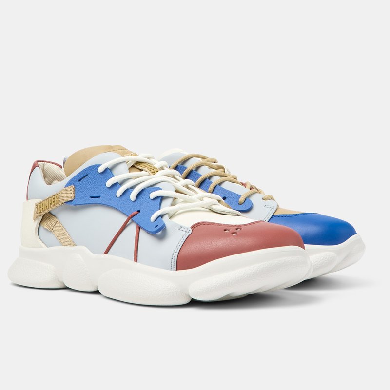 Camper Karst Twins Panelled Leather Sneakers In White