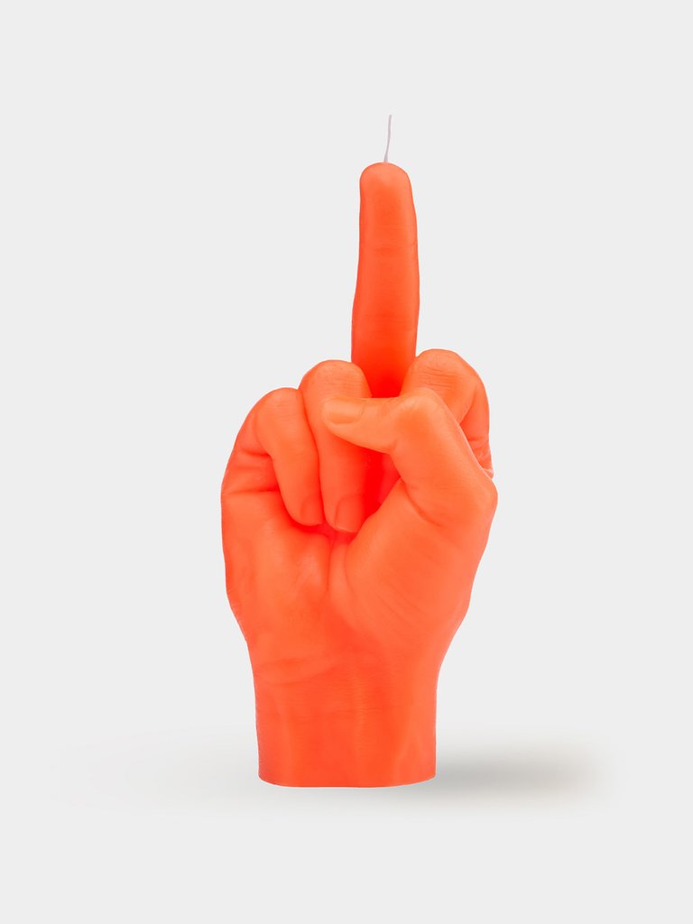 Hand Gesture Candles - F*ck You, Neon Orange
