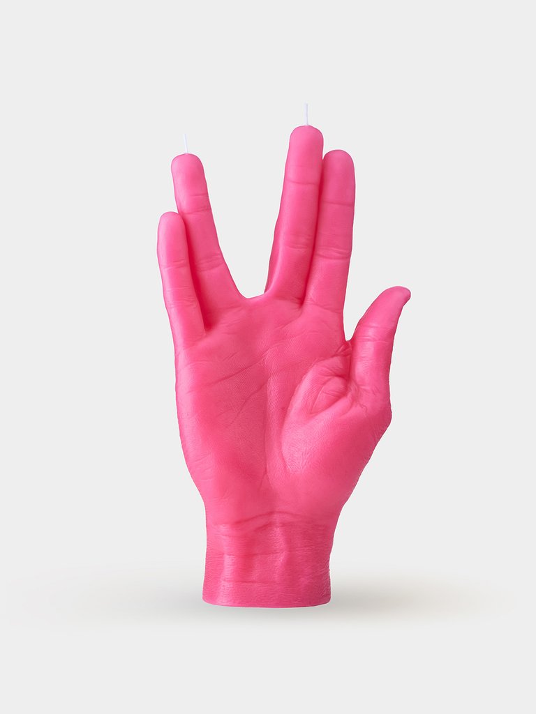 Hand Gesture Candles - LLAP, Pink - Pink