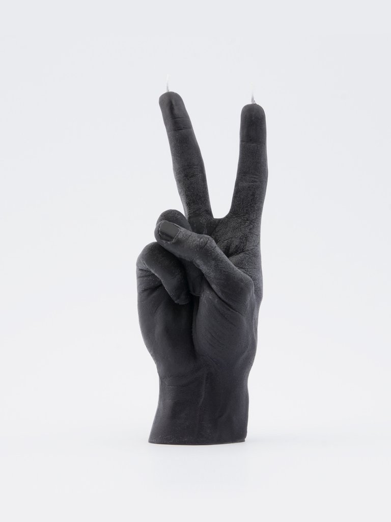 Hand Gesture Candles - Peace, Black - Black