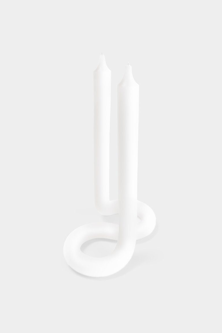 Twist Candle - White - White
