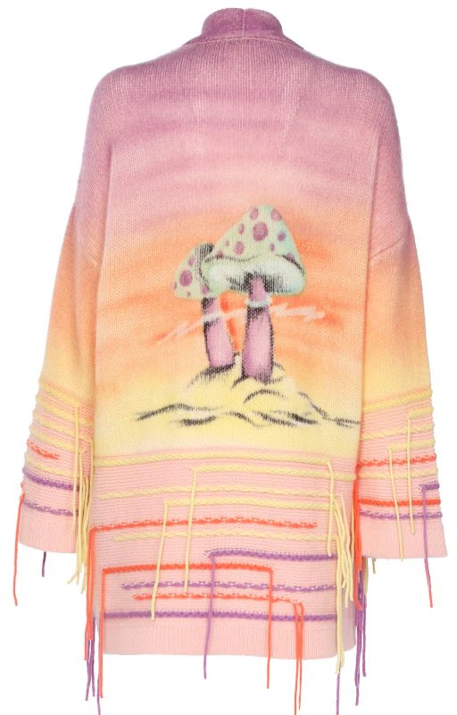 Shop Canessa Sunset Session Psychedelic Cardigan In Pink