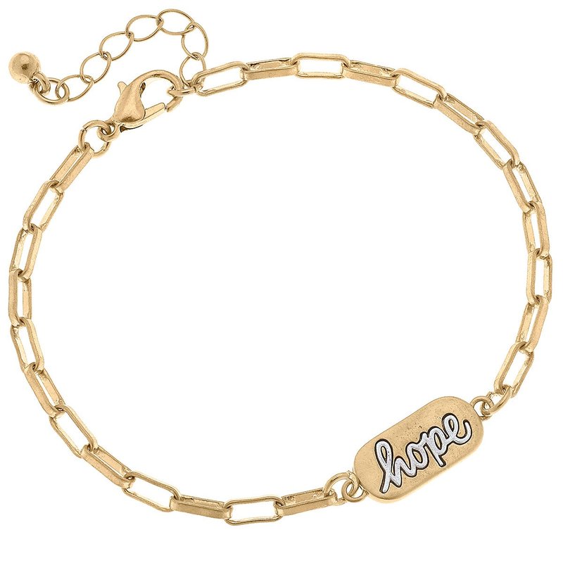 Canvas Style Allison Hope Chain Bracelet In Two-tone In Gold