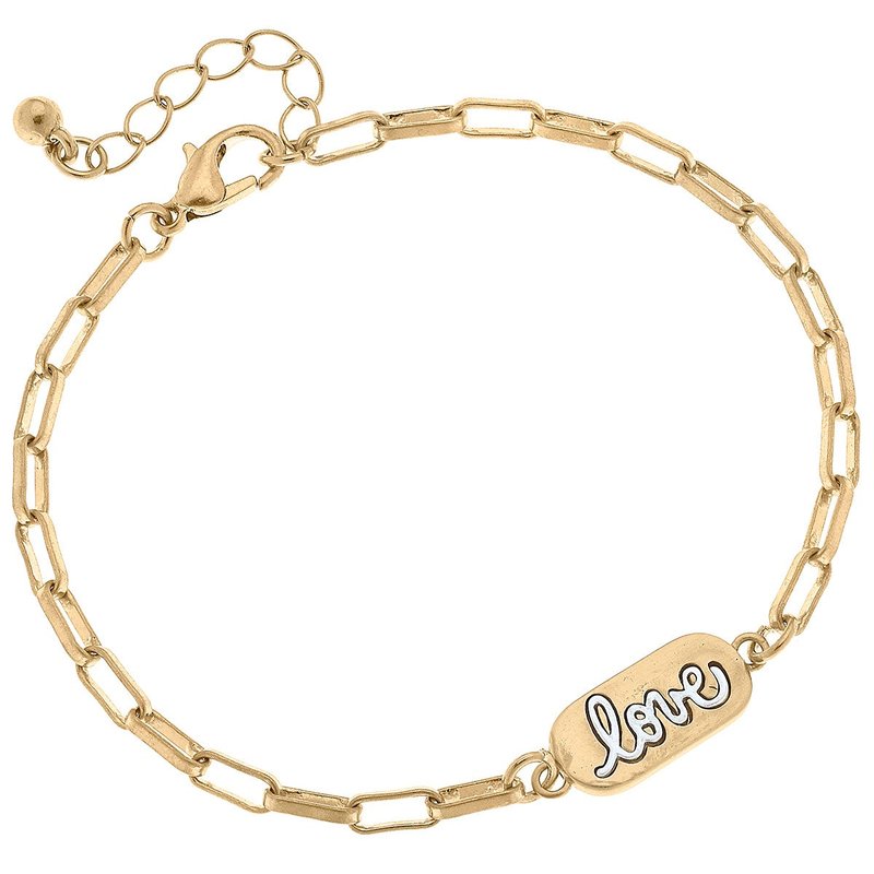 Canvas Style Allison Love Chain Bracelet In Two-tone In Gold