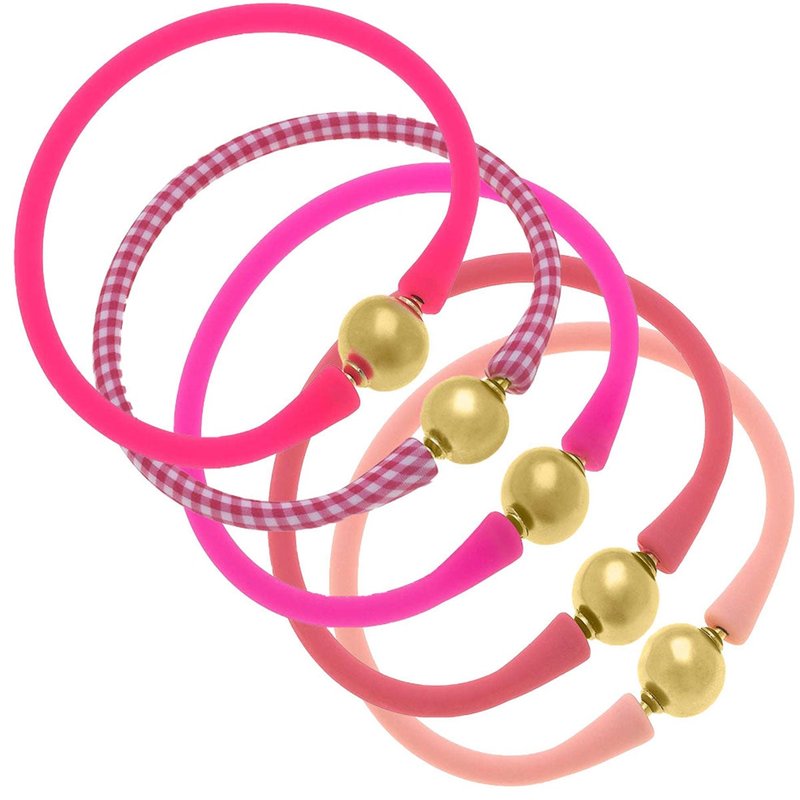 Canvas Style Bali 24k Gold Silicone Bracelet In Pink