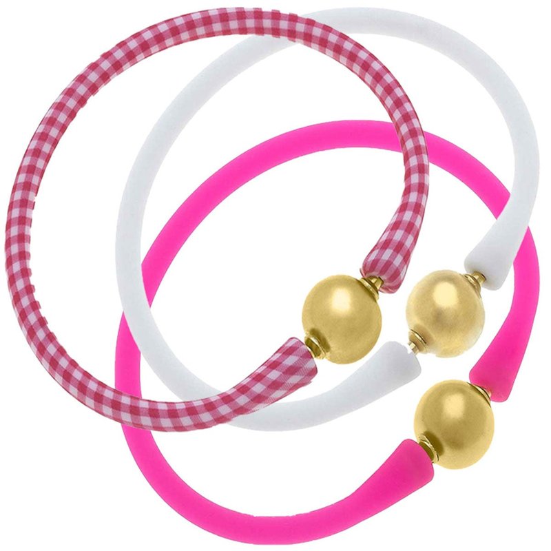 Canvas Style Bali 24k Gold Silicone Bracelet In Pink