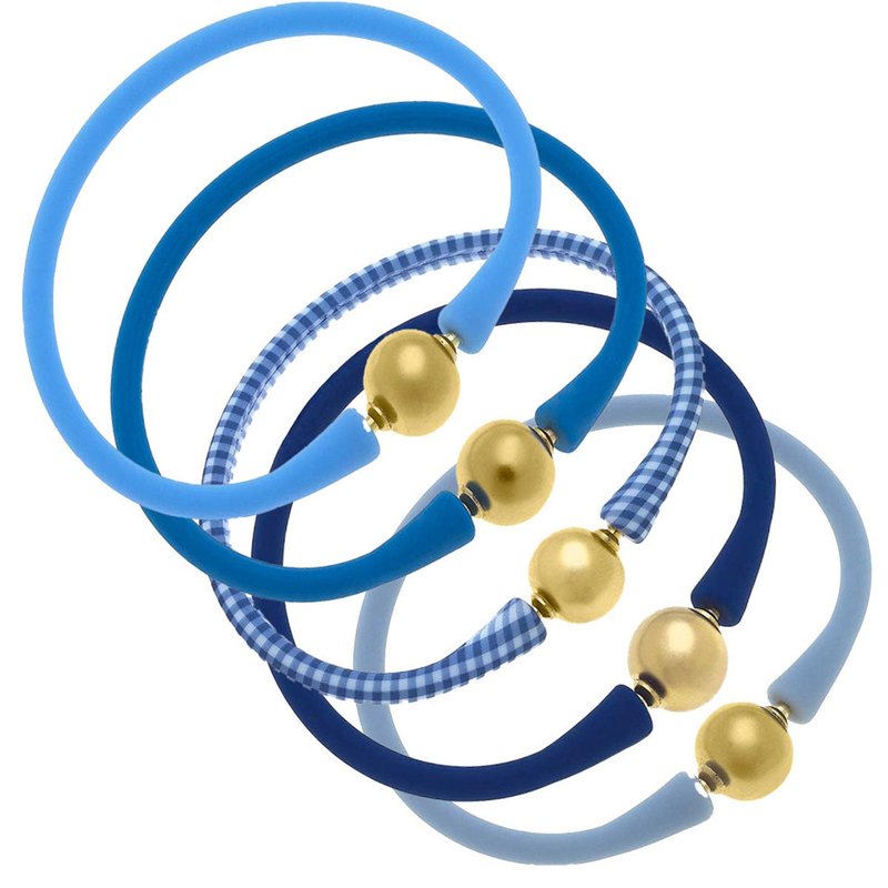 Canvas Style Bali 24k Gold Silicone Bracelet In Blue