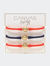 Bali Game Day 24K Gold Bracelet Set Of 3 - Orange & Navy