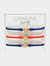 Bali Game Day 24K Gold Bracelet Set Of 3 - Royal Blue & Orange