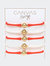 Bali Game Day 24K Gold Bracelet (Set Of 5) - Orange & White