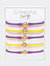 Bali Game Day 24K Gold Bracelet - Set Of 5 - Purple/Yellow
