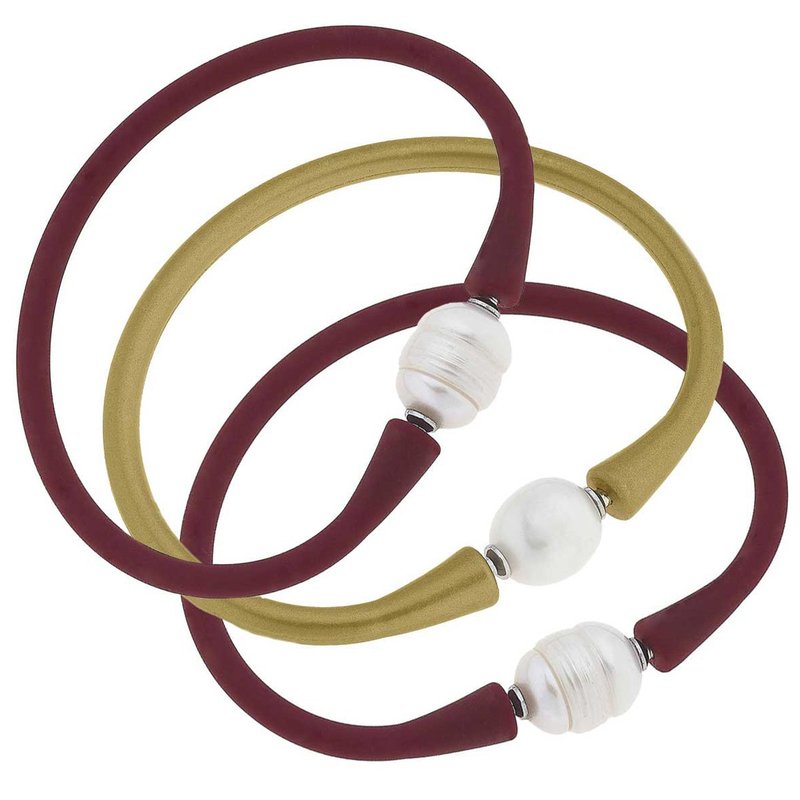 Canvas Style Bali Game Day Bracelet Set Of 3 In Brown