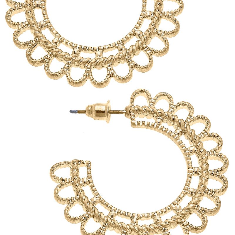 Canvas Style Becca Scalloped Hoop Earrings In Gold