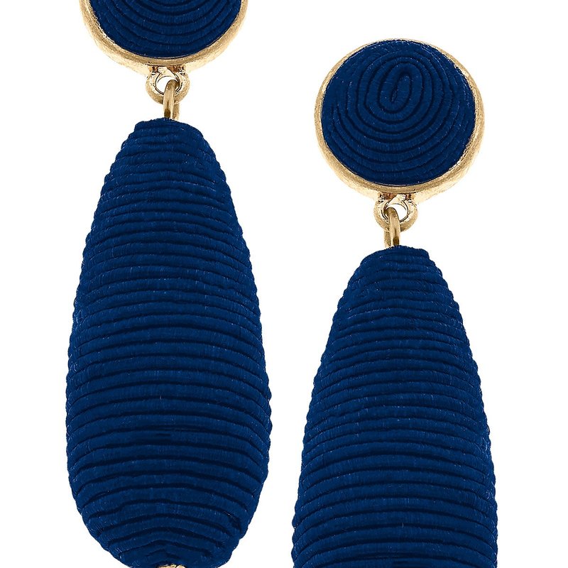 Canvas Style Brielle Silk Cord Drop Earrings In Navy In Blue