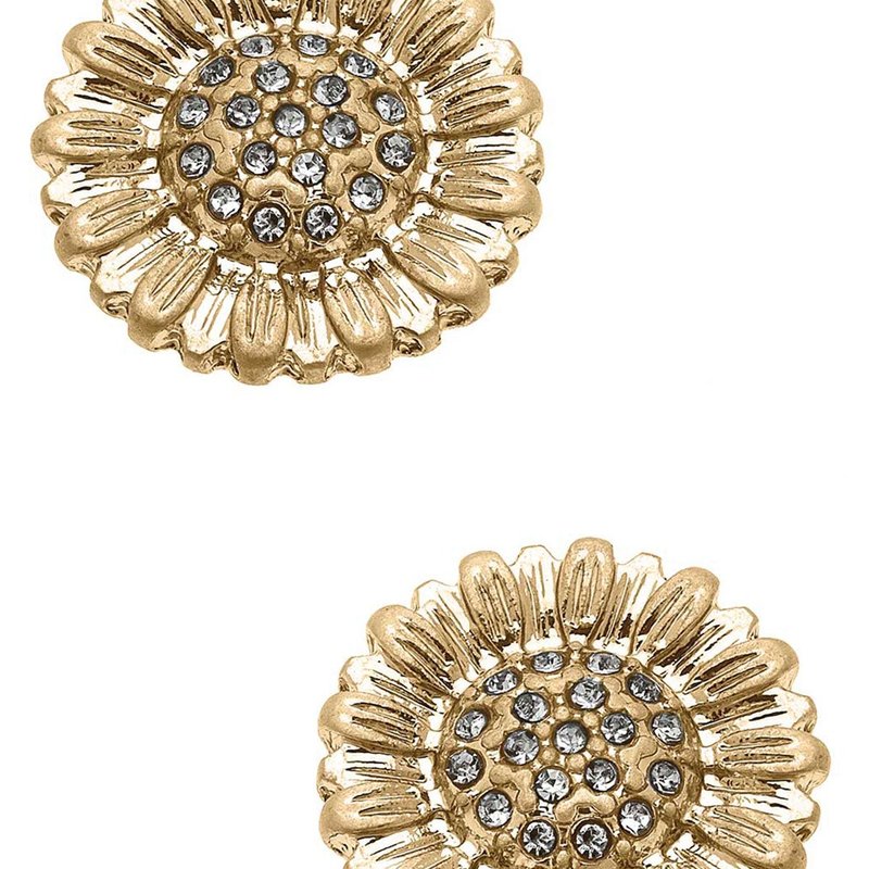 Canvas Style Caprice Sunflower Stud Earrings In Gold