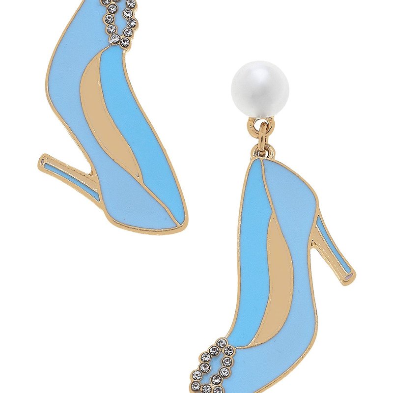 Canvas Style Carrie Enamel And Pavé Wedding Pumps In Blue