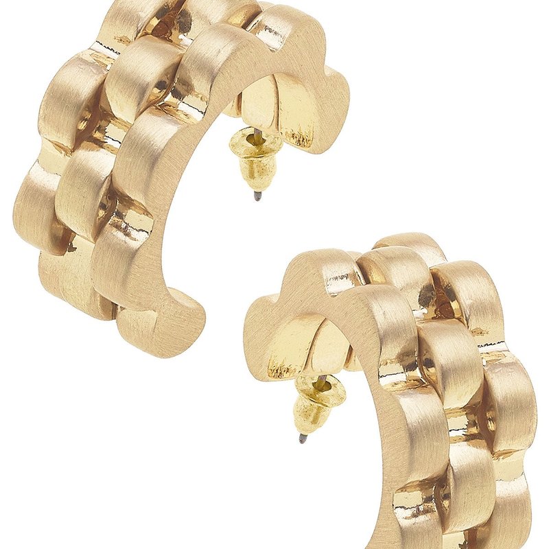 Canvas Style Carter Watchband Chunky Open Hoop Earrings In Gold