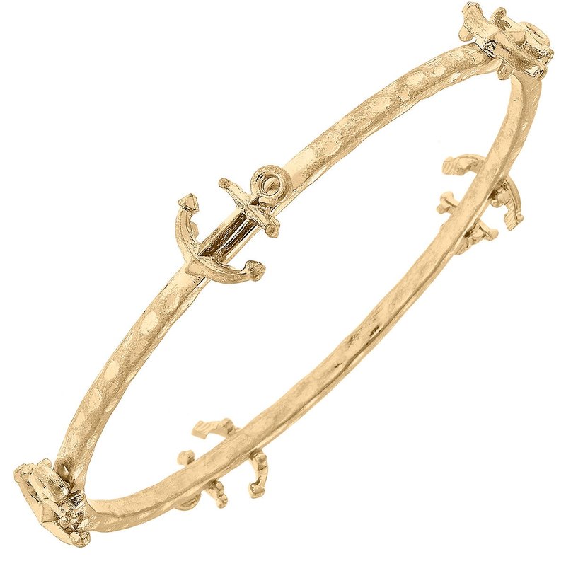 Canvas Style Claudia Anchor Bangle In Gold