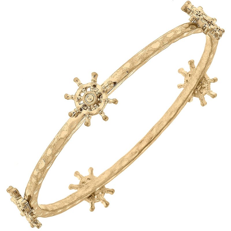 Canvas Style Claudia Ship's Wheel Bangle In Gold