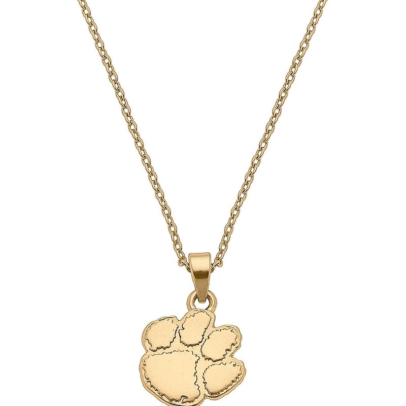 Canvas Style Clemson Tigers 24k Gold Plated Pendant Necklace
