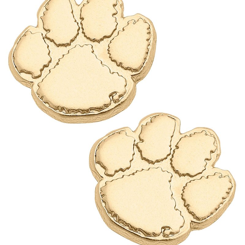 Canvas Style Clemson Tigers 24k Gold Plated Stud Earrings