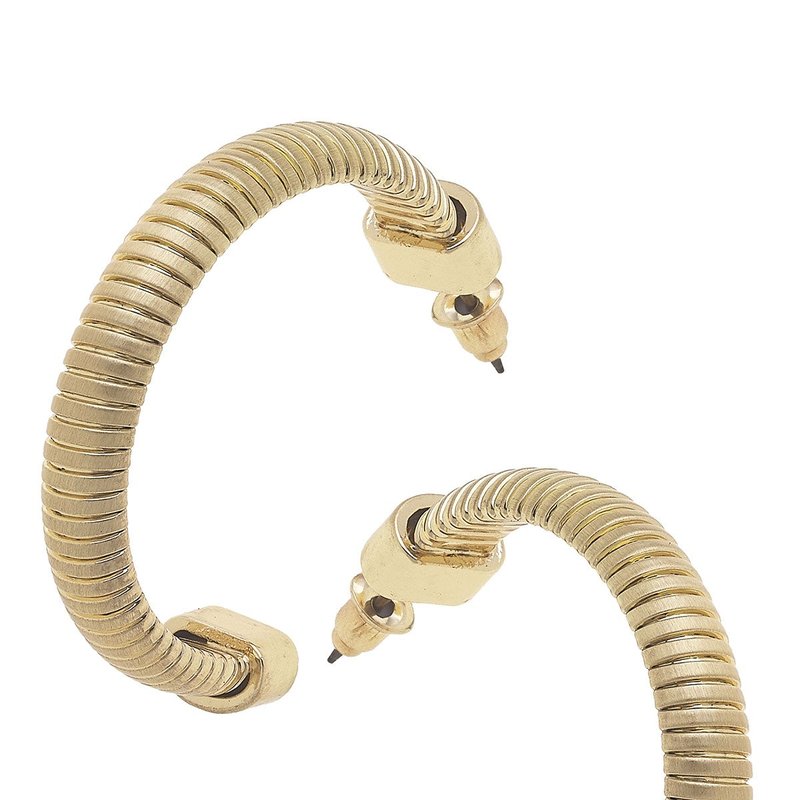 Canvas Style Constance Watchband Hoop Earrings In Gold