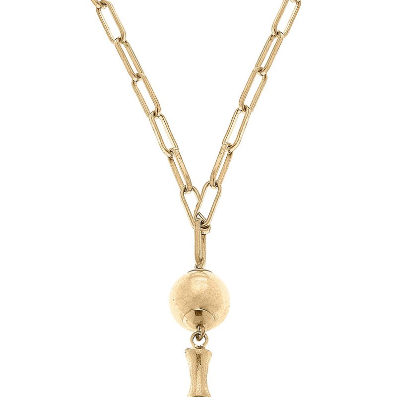 Canvas Style Estella Bamboo Cross Pendant Necklace In Gold