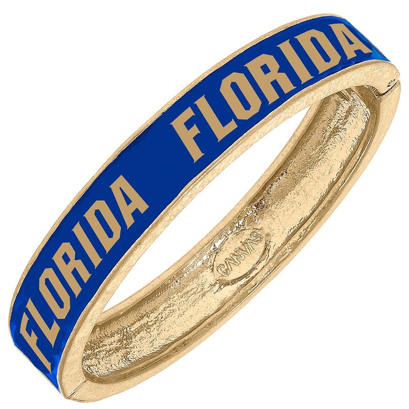 Canvas Style Florida Gators Enamel Hinge Bangle In Blue