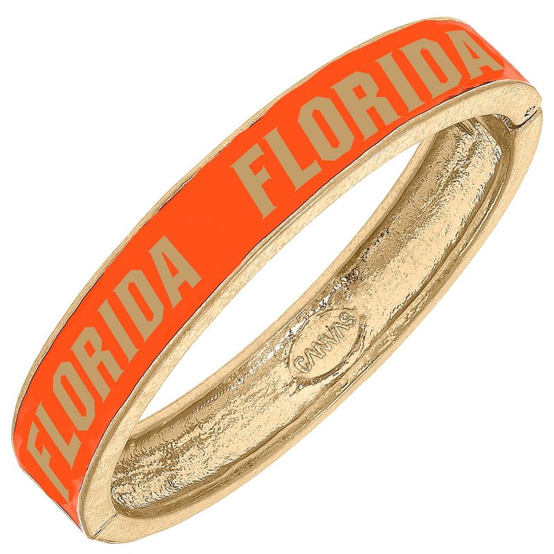 Canvas Style Florida Gators Enamel Hinge Bangle In Orange